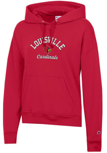 Champion Louisville Cardinals Womens Red Powerblend Hooded Sweatshirt