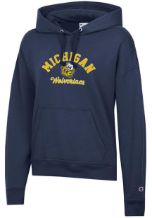 Champion Michigan Wolverines Womens Navy Blue Powerblend Hooded Sweatshirt