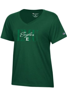 Champion Eastern Michigan Eagles Womens Green Core Short Sleeve T-Shirt