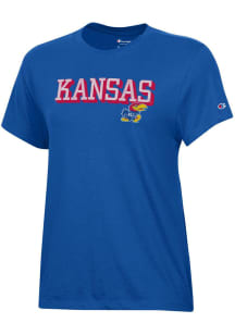 Champion Kansas Jayhawks Womens Blue Core Short Sleeve T-Shirt