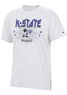 Champion K-State Wildcats Womens White Oversized Short Sleeve T-Shirt
