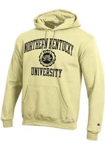 Champion Northern Kentucky Norse Mens Yellow Number One Graphic Long Sleeve Hoodie