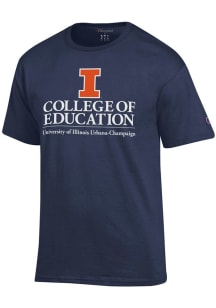 Champion Illinois Fighting Illini Navy Blue College of Education Short Sleeve T Shirt