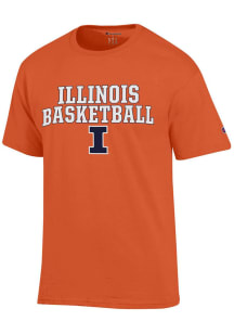 Champion Illinois Fighting Illini Orange Stacked Basketball Short Sleeve T Shirt