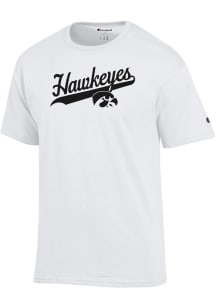 Champion Iowa Hawkeyes White Script Logo Short Sleeve T Shirt