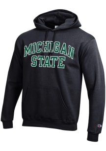 Mens Michigan State Spartans Black Champion Arch Twill Hooded Sweatshirt