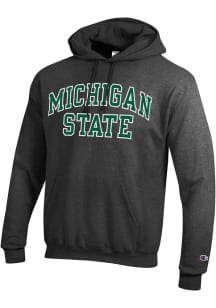 Champion Michigan State Spartans Mens Charcoal Arch Twill Long Sleeve Hoodie