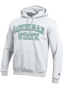 Champion Michigan State Spartans Mens White Arch Twill Long Sleeve Hoodie