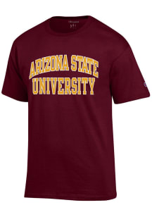 Champion Arizona State Sun Devils Maroon Arch Name Short Sleeve T Shirt