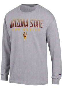 Champion Arizona State Sun Devils Grey Flat Name Long Sleeve T Shirt