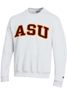 Champion Arizona State Sun Devils Mens White Arch Twill Long Sleeve Crew Sweatshirt