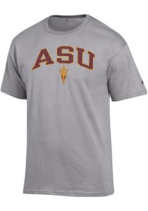 Champion Arizona State Sun Devils Grey Arch Mascot Short Sleeve T Shirt