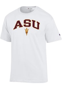 Champion Arizona State Sun Devils White Arch Mascot Short Sleeve T Shirt