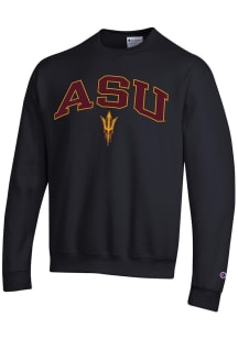 Champion Arizona State Sun Devils Mens Black Arch Mascot Long Sleeve Crew Sweatshirt