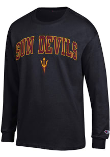 Champion Arizona State Sun Devils Black Arch Mascot Long Sleeve T Shirt