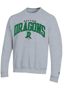 Champion Dayton Dragons Mens Grey Powerblend Long Sleeve Crew Sweatshirt