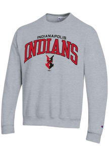 Champion Indianapolis Indians Mens Grey Powerblend Long Sleeve Crew Sweatshirt