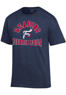Champion Reading Fightin Phils Navy Blue Jersey Short Sleeve T Shirt