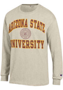 Champion Arizona State Sun Devils Oatmeal Number One Seal Long Sleeve T Shirt