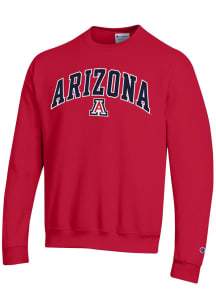 Champion Arizona Wildcats Mens Red Arch Mascot Long Sleeve Crew Sweatshirt