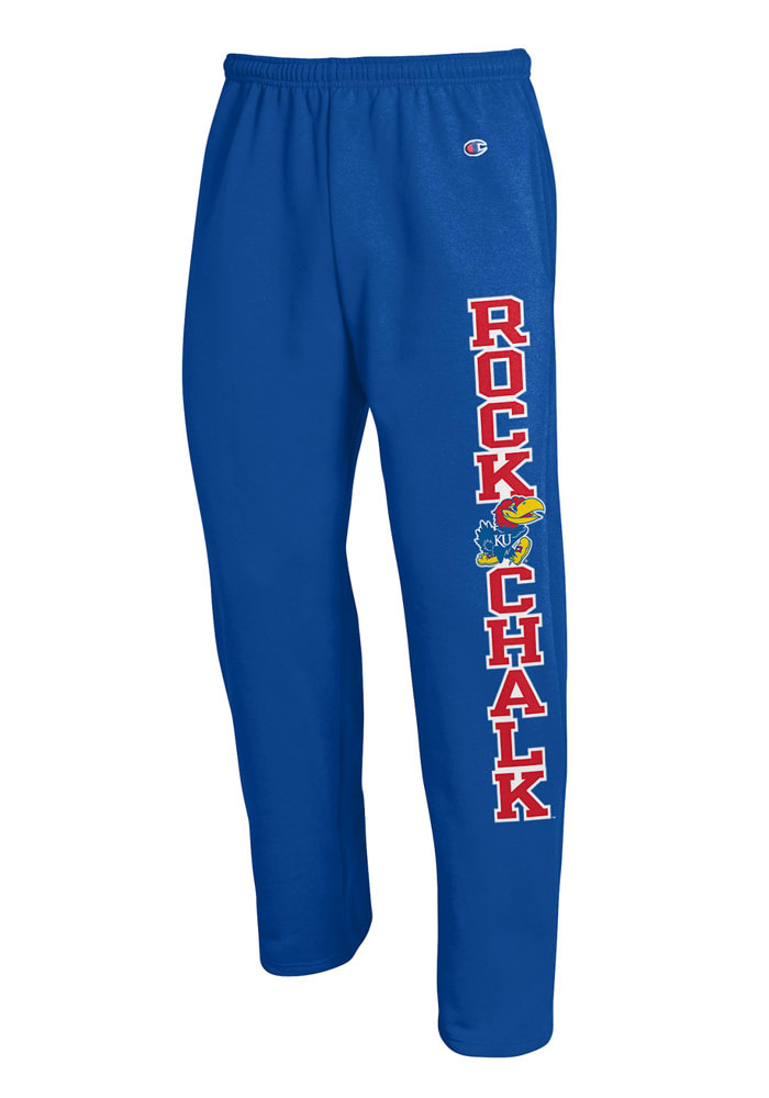 KU Jayhawks Jayhawks Champion Blue Open Bottom Sweatpants