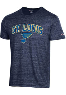 Champion St Louis Blues Navy Blue Arch Name Short Sleeve Fashion T Shirt