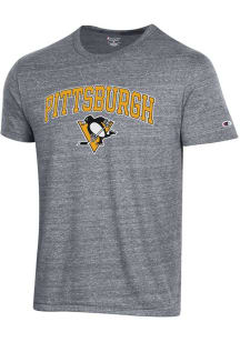 Champion Pittsburgh Penguins Grey Arch Name Short Sleeve Fashion T Shirt