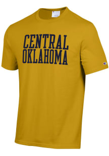 Champion Central Oklahoma Bronchos Gold Vintage Wash Arch Name Short Sleeve T Shirt