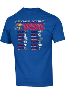 Champion Kansas Jayhawks Blue 2023 Football Schedule Short Sleeve T Shirt