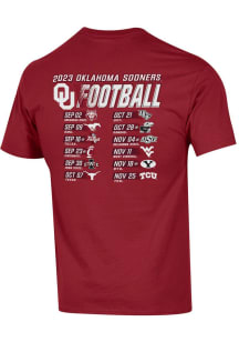 Champion Oklahoma Sooners Crimson 2023 Football Schedule Short Sleeve T Shirt