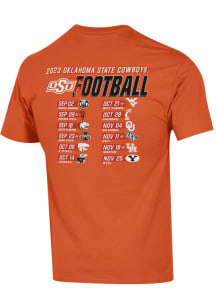 Champion Oklahoma State Cowboys Orange 2023 Football Schedule Short Sleeve T Shirt