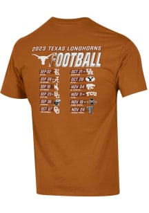 Champion Texas Longhorns Burnt Orange 2023 Football Schedule Short Sleeve T Shirt
