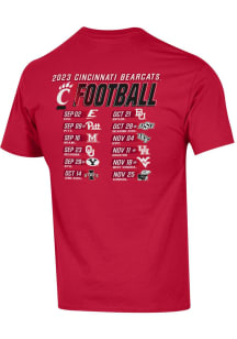 Champion Cincinnati Bearcats Red 2023 Football Schedule Short Sleeve T Shirt