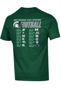 Champion Michigan State Spartans Green 2023 Football Schedule Short Sleeve T Shirt