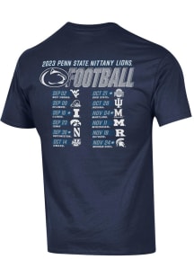 Champion Penn State Nittany Lions Navy Blue 2023 Football Schedule Short Sleeve T Shirt