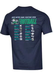 Champion Notre Dame Fighting Irish Navy Blue 2023 Football Schedule Short Sleeve T Shirt