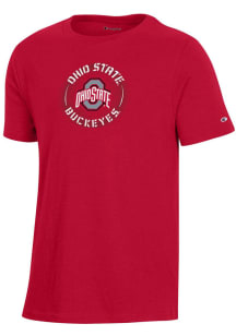 Champion Ohio State Buckeyes Youth Red Circle Mascot Short Sleeve T-Shirt
