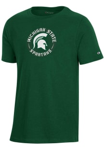 Youth Michigan State Spartans Green Champion Circle Mascot Short Sleeve T-Shirt