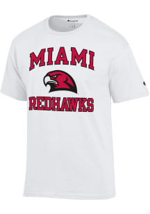 Champion Miami RedHawks White Number One Graphic Short Sleeve T Shirt