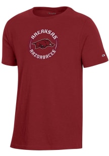 Champion Arkansas Razorbacks Youth Cardinal Circle Mascot Short Sleeve T-Shirt