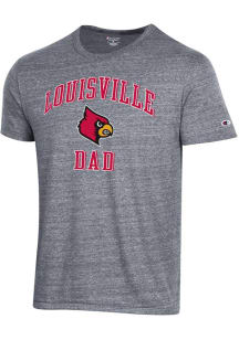 Champion Louisville Cardinals Grey Number One Dad Short Sleeve Fashion T Shirt