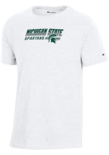 Champion Michigan State Spartans Youth White Ombre Wordmark Short Sleeve T-Shirt