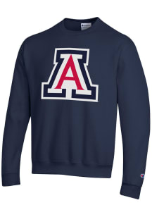 Champion Arizona Wildcats Mens Navy Blue Primary Team Logo Long Sleeve Crew Sweatshirt