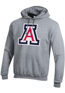 Champion Arizona Wildcats Mens Grey Primary Team Logo Long Sleeve Hoodie