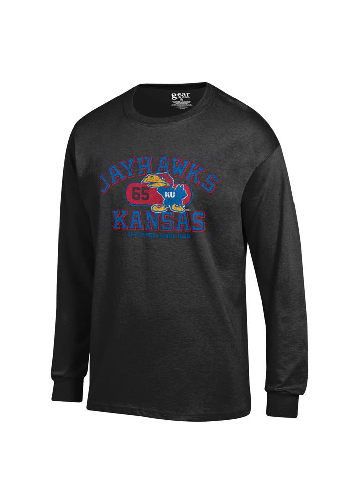 Champion Kansas Jayhawks Black #1 Long Sleeve T Shirt