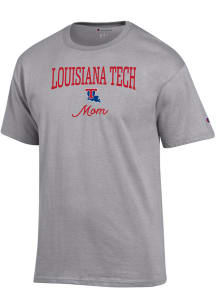 Champion Louisiana Tech Bulldogs Womens Grey Mom Short Sleeve T-Shirt