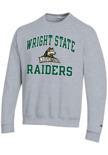 Champion Wright State Raiders Mens Grey Number One Long Sleeve Crew Sweatshirt