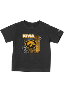 Champion Iowa Hawkeyes Toddler Black Lightning Short Sleeve T-Shirt