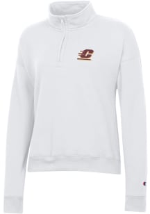 Champion Central Michigan Chippewas Womens White Powerblend 1/4 Zip Pullover