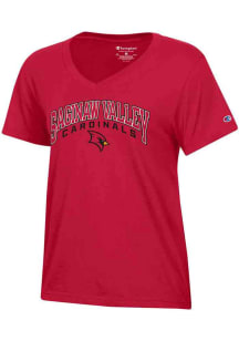 Champion Saginaw Valley State Cardinals Womens Red Core Short Sleeve T-Shirt